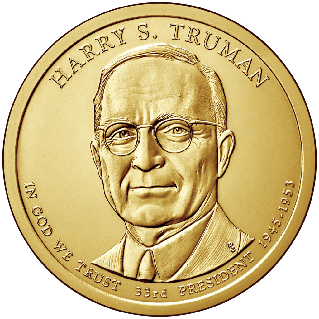 2015 Truman Coin - One Dollar Coin Presidential Clipart (1024x1024), Png Download