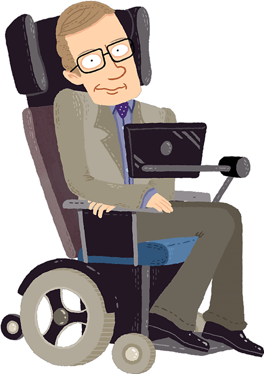 Professor Stephen Hawking Smiling - Sitting Clipart (1280x780), Png Download