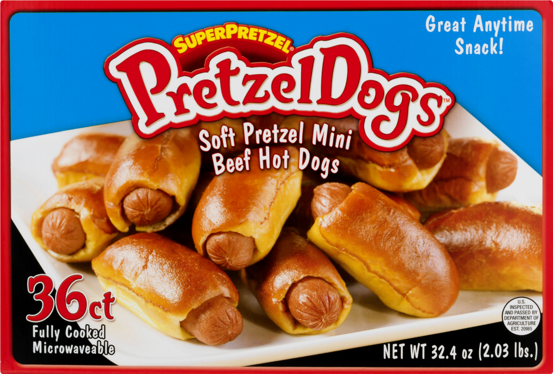 Superpretzel Pretzel Dogs Soft Pretzel Mini Beef Hot Clipart (1800x1800), Png Download