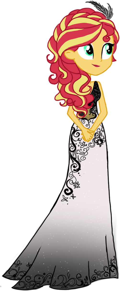 Sunset Shimmer Upper Class By Tsundra - Sunset Shimmer In A Dress Clipart (501x1210), Png Download