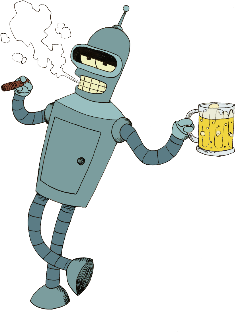 Robot De Futurama Alcoholico Clipart (988x1240), Png Download
