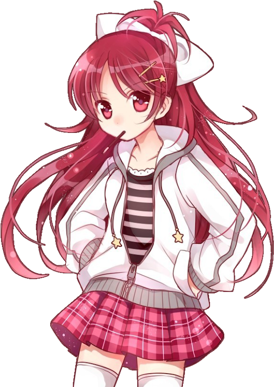 Cute Anime Girl Gangster , Png Download - Puella Magi Madoka Magica Kyōko Sakura Clipart (557x786), Png Download