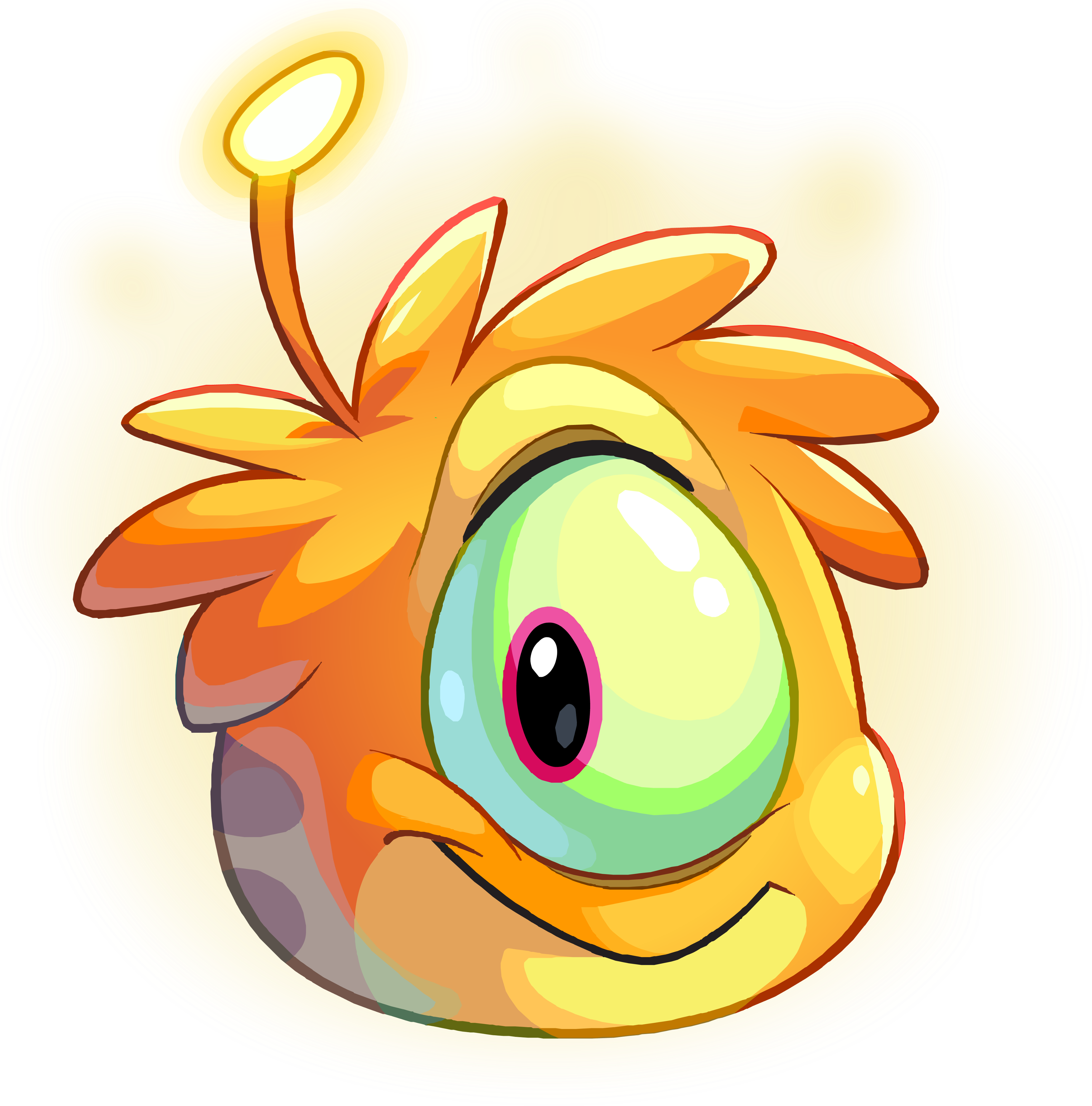 Orange Alien Png - Club Penguin Alien Puffles Clipart (3504x3550), Png Download