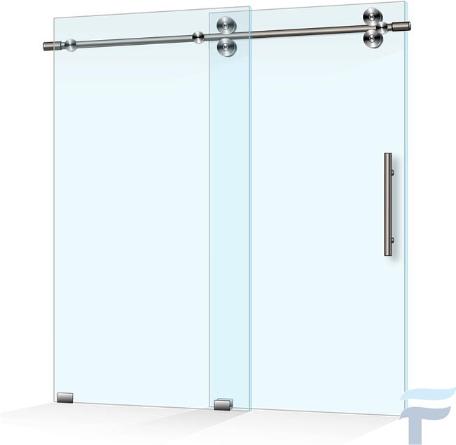 Barn Door Rolling Enclosure - Shower Door Png Clipart (650x650), Png Download