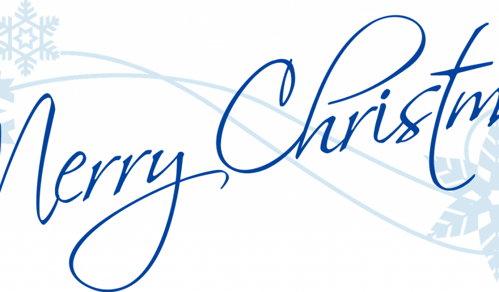 Merry Christmas And Happy New Year Signature With A - Merry Christmas Clipart (1024x600), Png Download