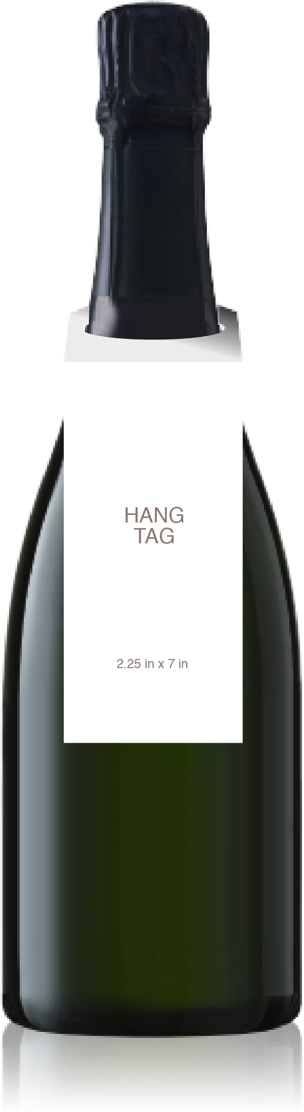 Champagne Bottle With A Blank Hangtag From Crushtag - Wine Bottle Neck Tag Clipart (711x2518), Png Download