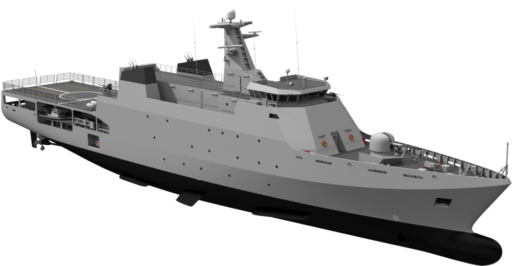 Multipurpose Offshore Patrol Vessel Clipart (1300x575), Png Download