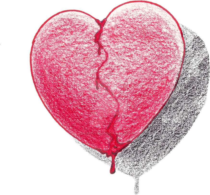 Razor Drawing Bleeding Love - Broken Bleeding Heart Drawing Clipart (900x822), Png Download