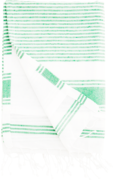Green Towel With White Stripes - Brochure Clipart (600x600), Png Download