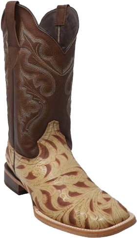 Revolution Tooled Tan & Brown - Cowboy Boot Clipart (583x583), Png Download