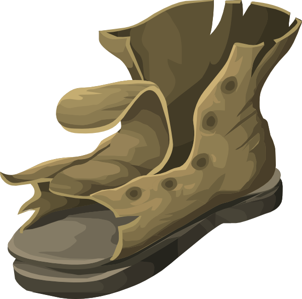 Boot Png - Worn Out Shoes Clipart Transparent Png (600x594), Png Download