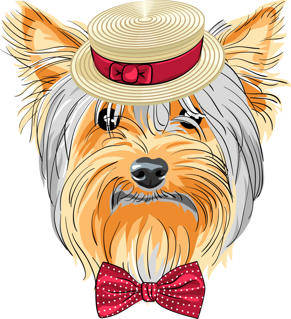 Louis Vuitton Clipart Dog - Yorkie Art Transparent Png (934x1024), Png Download