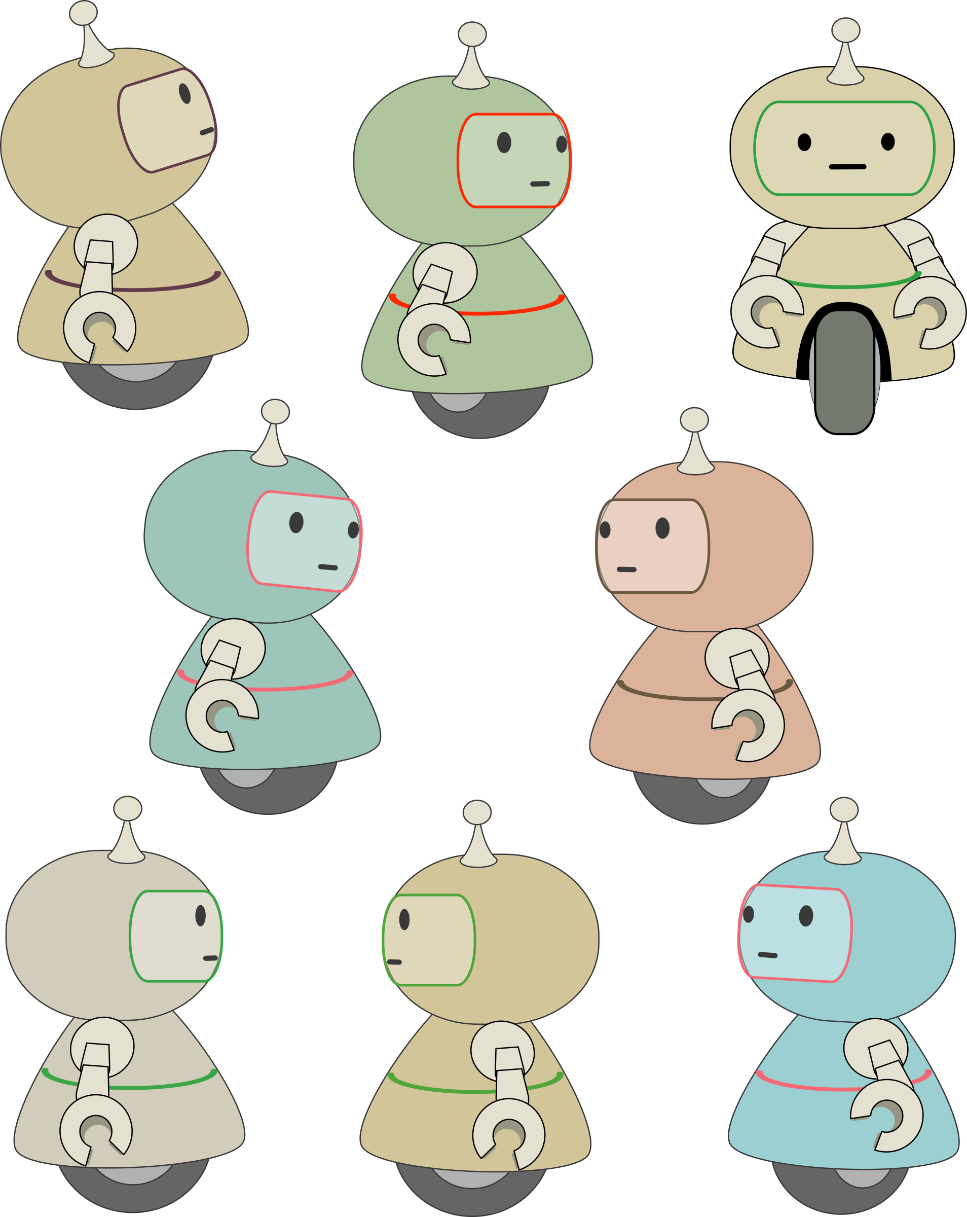 This Free Icons Png Design Of Eight Little Robots - Robot Clipart (1908x2400), Png Download