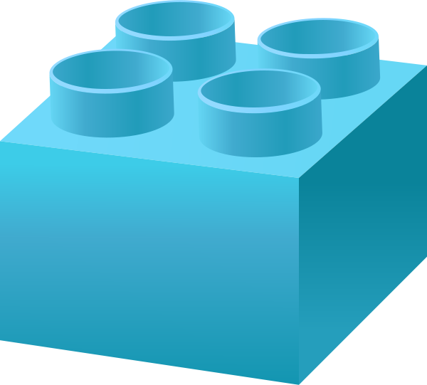 Light Blue Brick - Blue Lego Brick Vector Clipart (600x541), Png Download