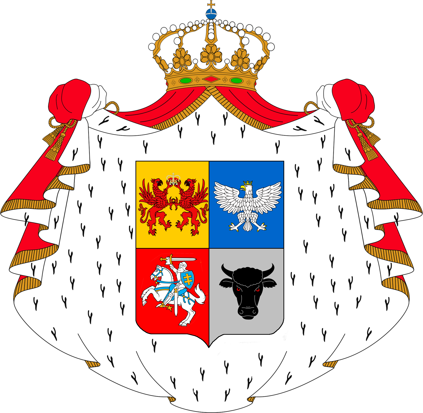 Trubetskoy Coat Of Arms - Luxembourg City Coat Of Arms Clipart (1823x1828), Png Download