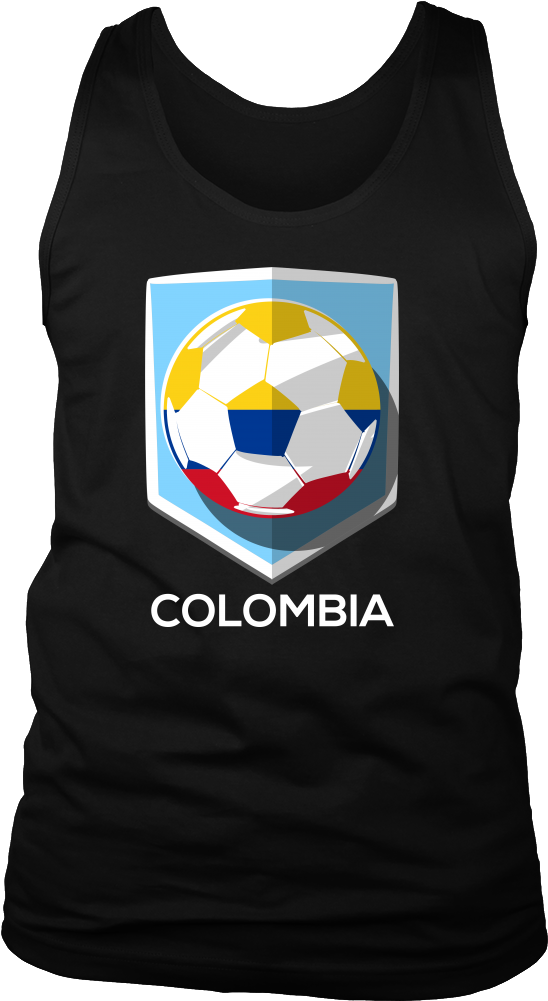 Colombia Men's Tank Colombian Flag Men's Tank Football - Soccer Ball Clipart (548x1001), Png Download
