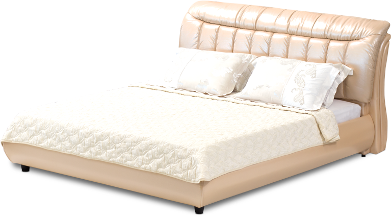 Leather Bed - Dona 160 - Pearl Cream - - Bedroom , - Bedroom Clipart (767x425), Png Download
