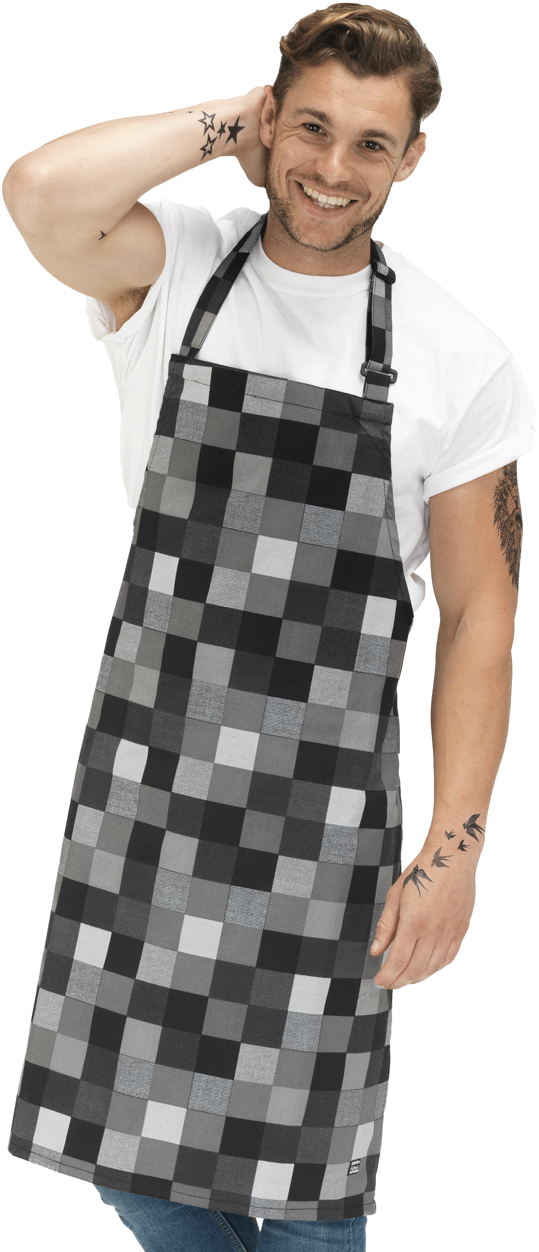 Le Chef Prep Printed Bib Aprons - Plaid Clipart (2451x2451), Png Download