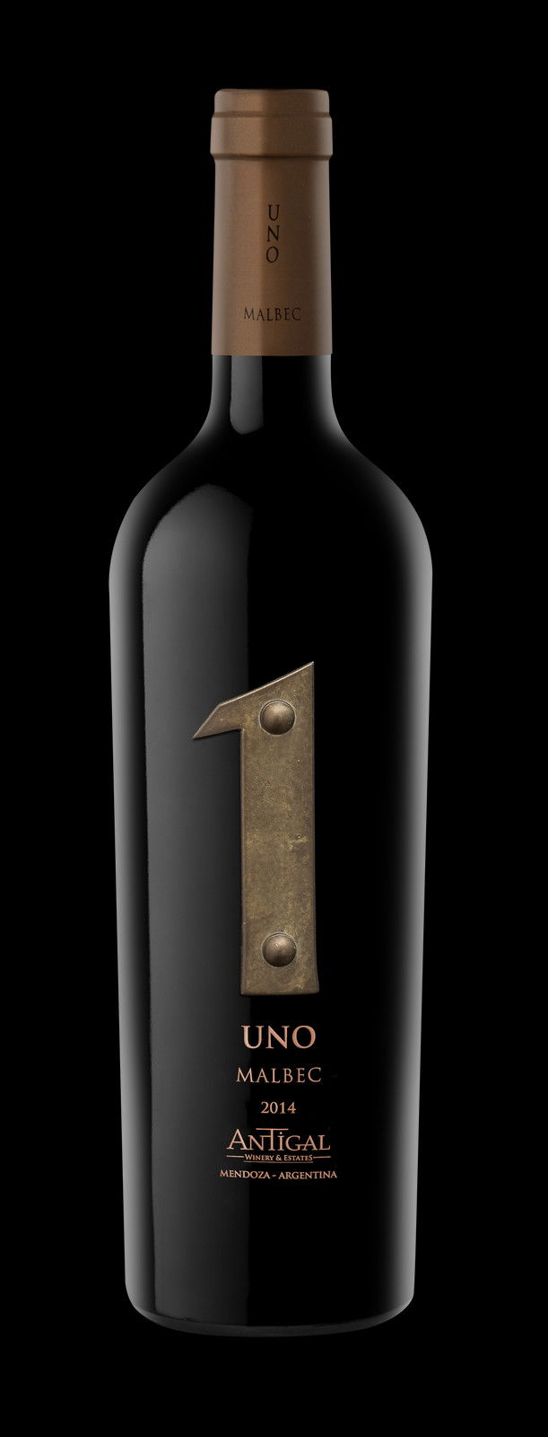 Uno Malbec 2014 - Glass Bottle Clipart (611x1600), Png Download