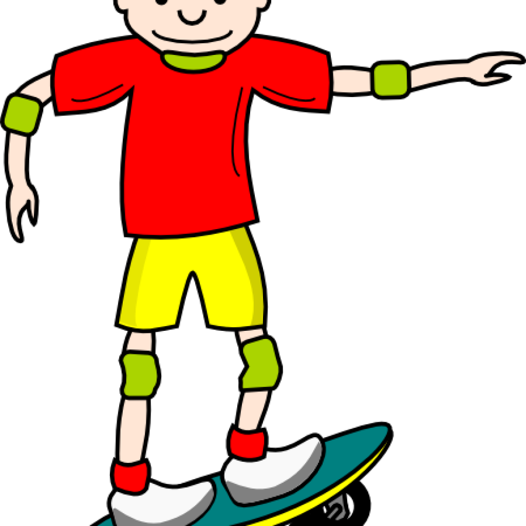 Skateboard Clipart Skateboard Clip Art At Clker Vector - Skateboard Fahren Comic - Png Download (1024x1024), Png Download