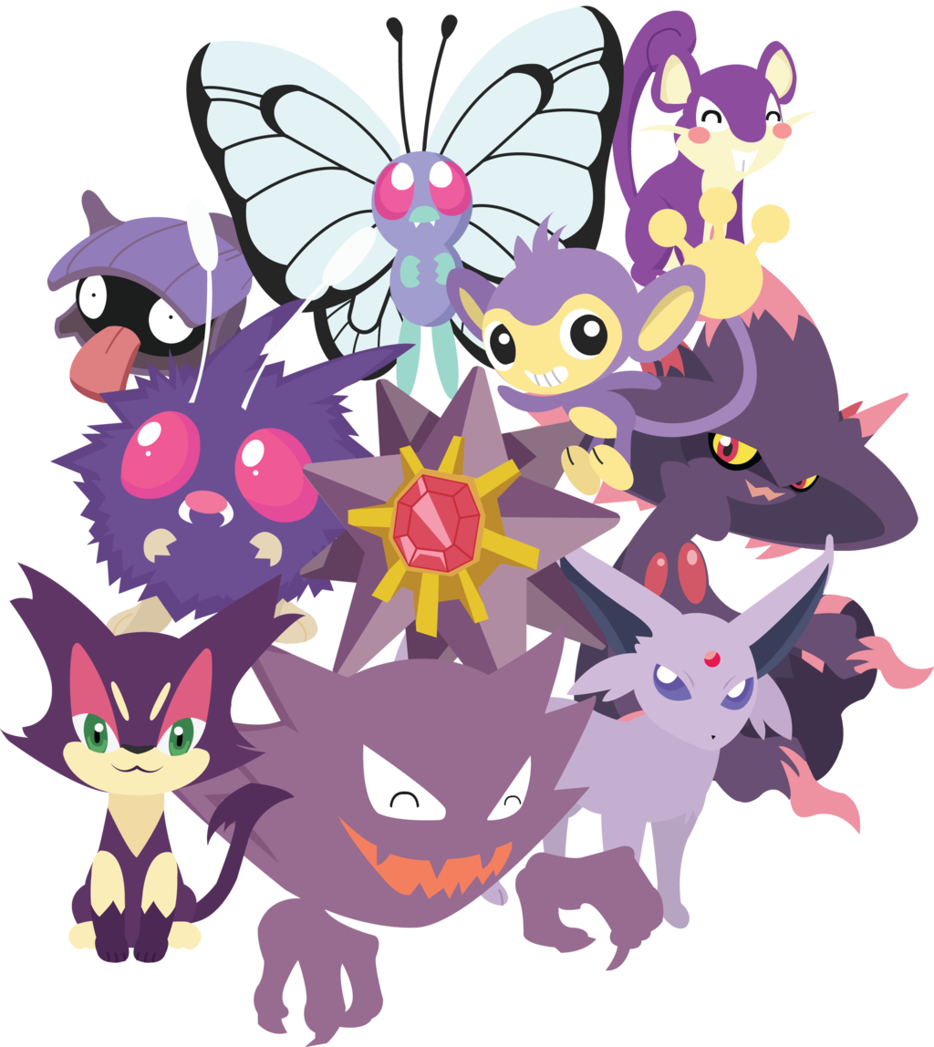Pokemon Pink Purple Espeon Haunter Jigglypuff Clefairy - Pokemon Haunter Clipart (1024x1148), Png Download