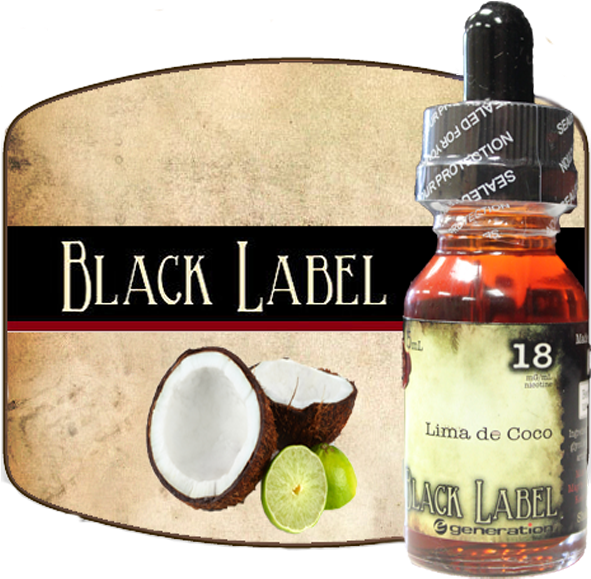 Black Label Lima De Coco - Electronic Cigarette Clipart (591x579), Png Download
