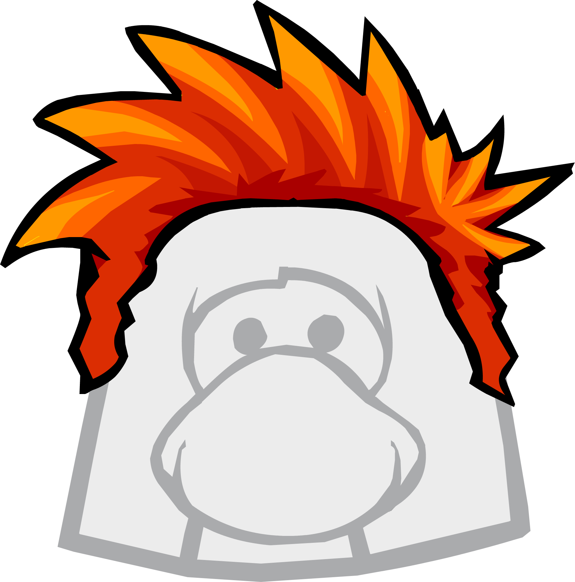 Red Hair Clipart Club Penguin - Club Penguin Hair - Png Download,  transparent png image