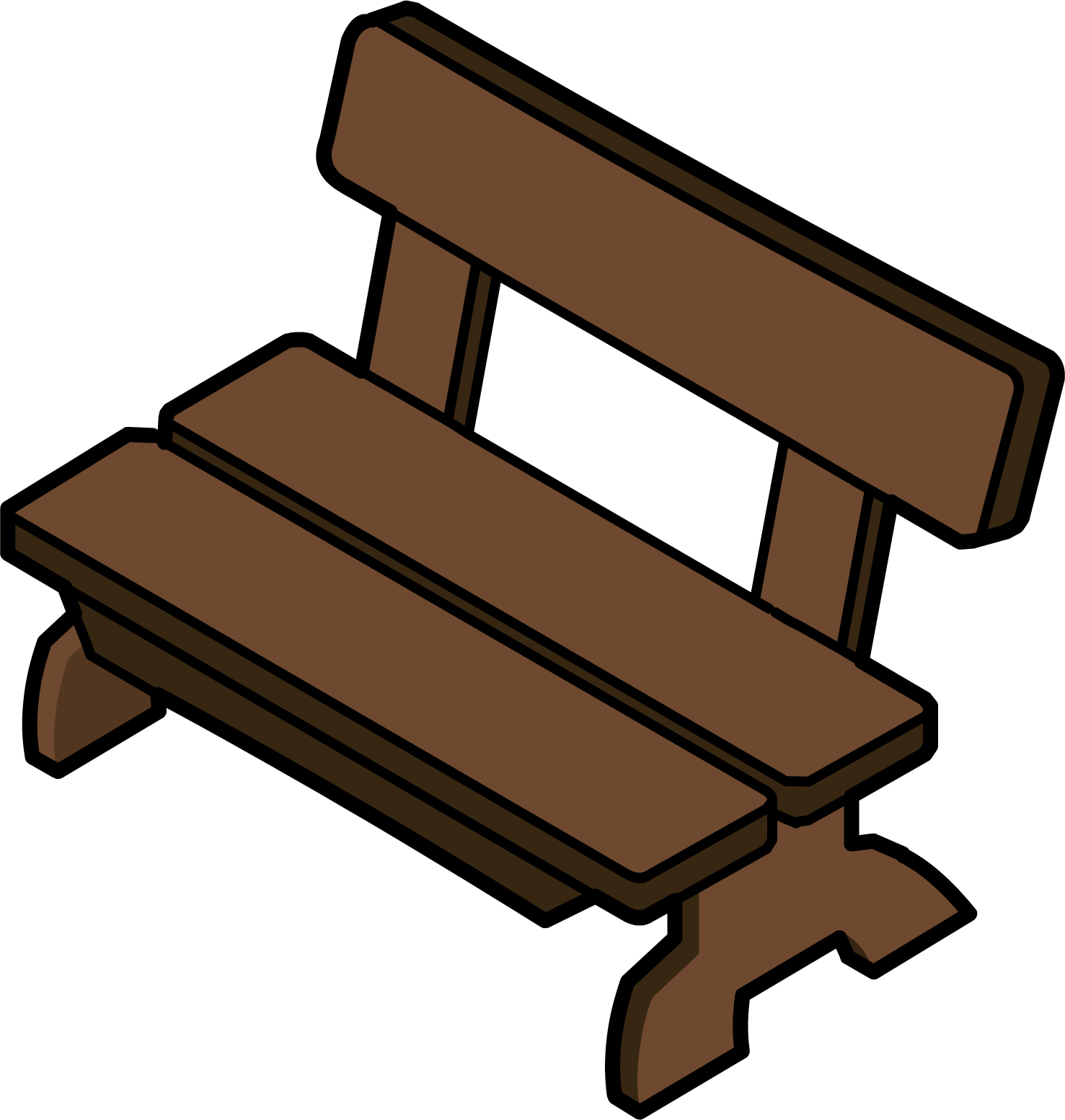 Benches Clipart Club Penguin - Club Penguin Bench - Png Download (1477x1553), Png Download