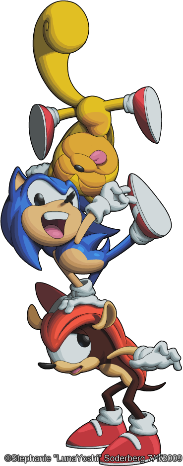Click To Edit - Sonic Mighty And Ray Clipart (400x966), Png Download