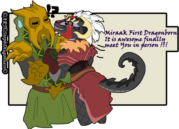 Scidnewl - Miraak X Dragonborn Fanart Clipart (800x540), Png Download