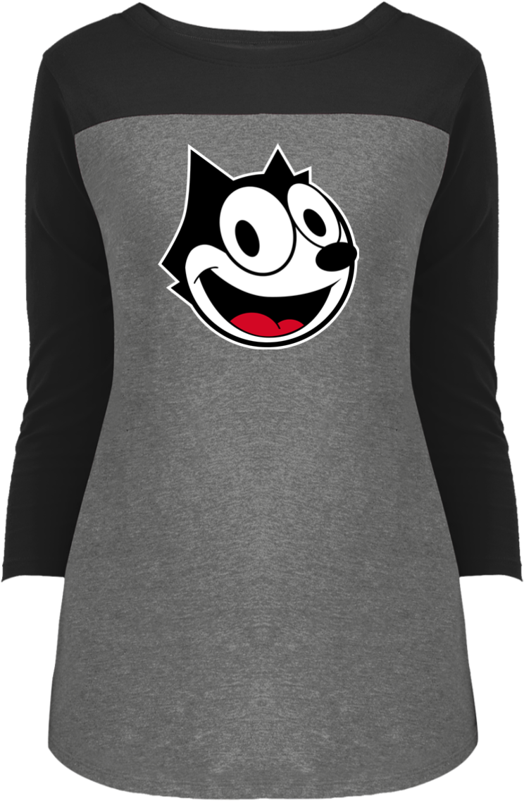 Cartoon Cat Felix Crazy Kat Funny Fun Happy - Cat Clipart (744x1137), Png Download