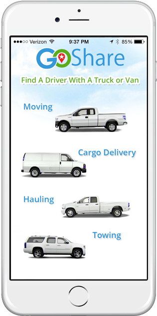 Goshare Connects People With A Truck Or Van Owner - Goshare Clipart (721x721), Png Download