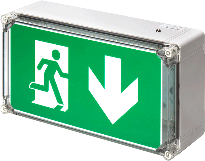 Wp Exit Box Weatherproof Emergency Exit Box Product - Weatherproof Emergency Exit Signs Clipart (662x519), Png Download