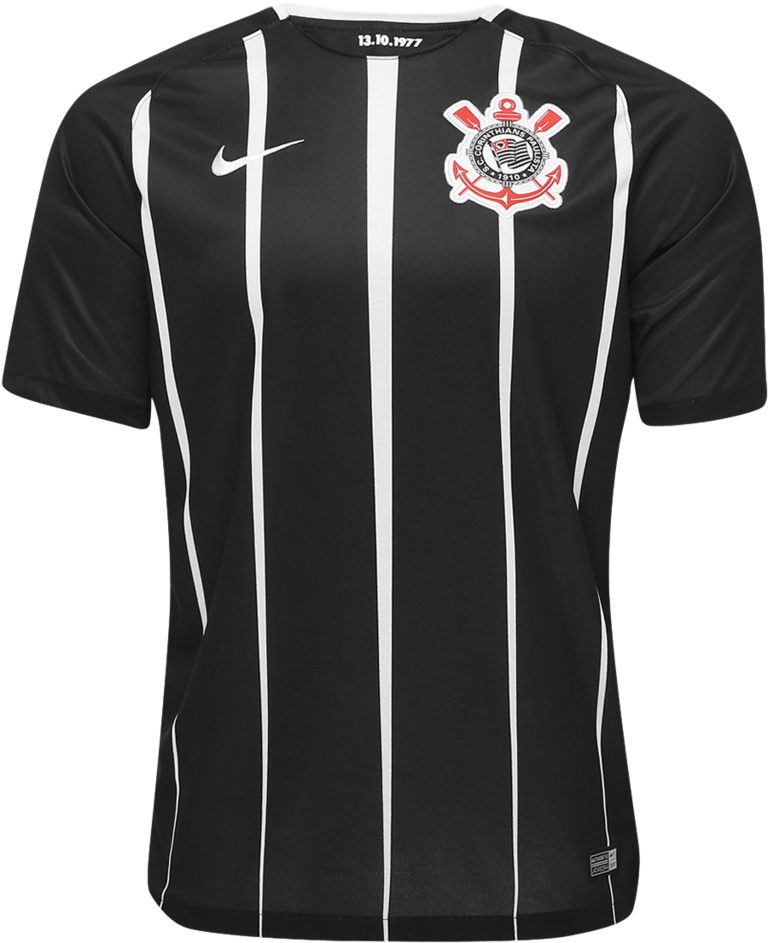 Soccer Jersey Png - Camisa Corinthians 2017 Preta Clipart (1024x1024), Png Download