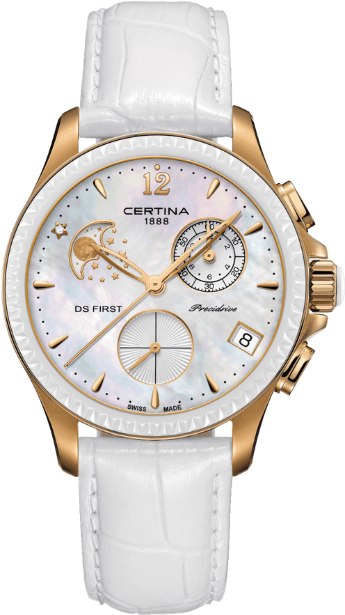 Ds First Lady Chronograph Moon Phase - Certina Ceramic First Lady Clipart (541x1040), Png Download