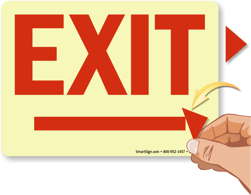Directional Exit Signs With Arrows - Emergency Exit Directional Signs Clipart (800x621), Png Download