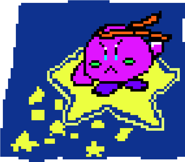 A Kirby Recolor With A Bandana Riding A Frikin Star Clipart (750x630), Png Download