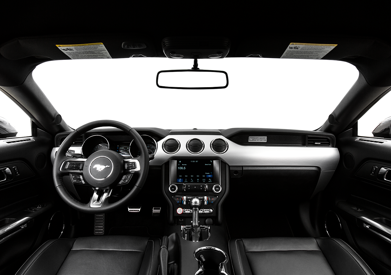 Interior Overview - 2015 White Mustang Interior Clipart (1278x902), Png Download