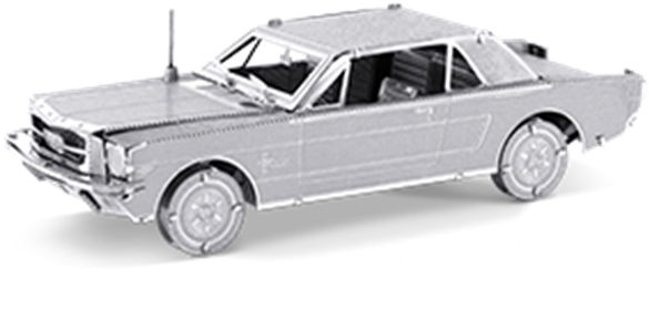Metal Earth 1965 Ford Mustang 3d Laser Cut Miniature - Összerakható Fém Modellek Clipart (600x600), Png Download