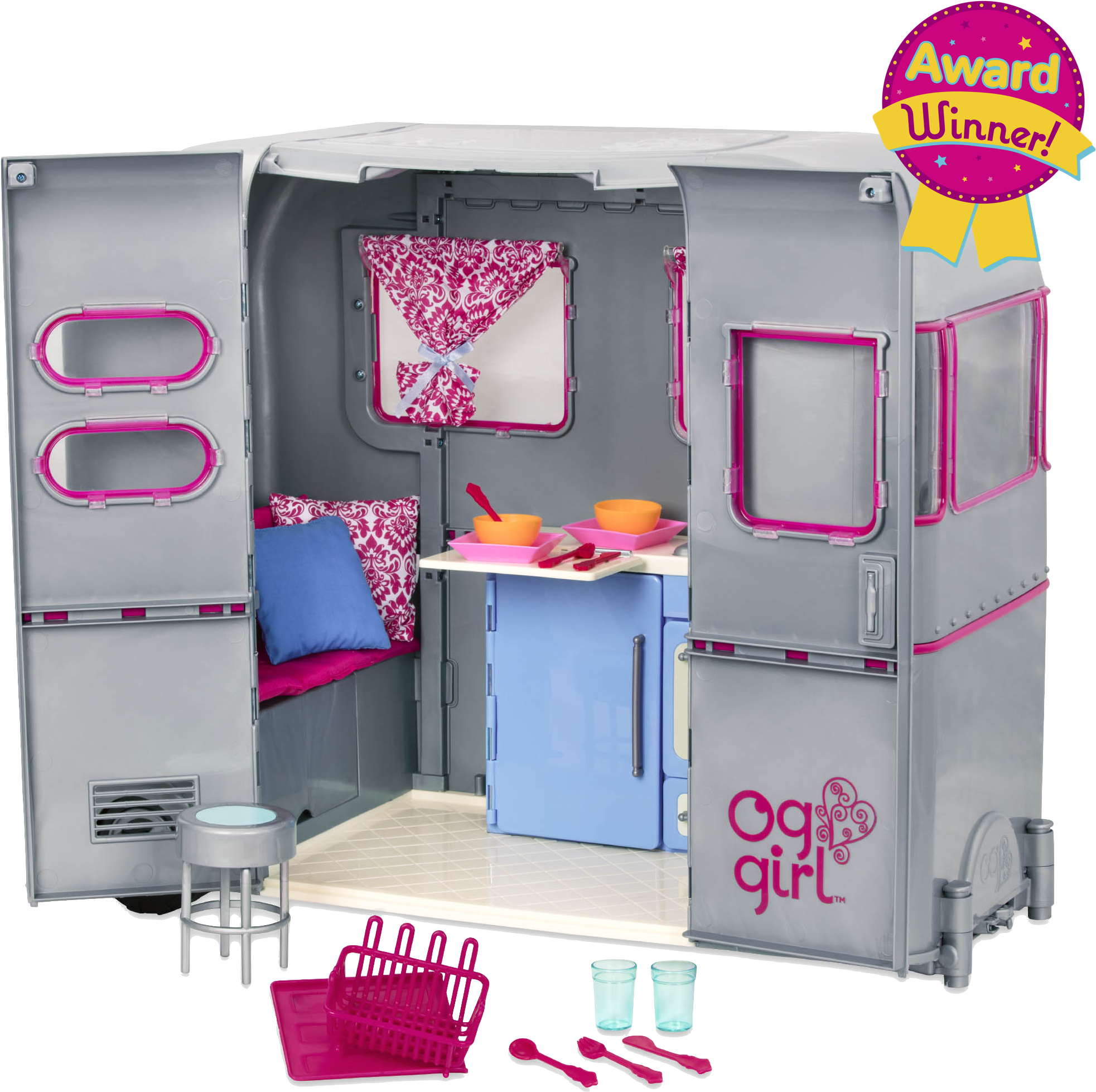 Rv Seeing You Camper For 18-inch Dolls - Our Generation Doll Camper Van Inside Clipart (2100x2100), Png Download