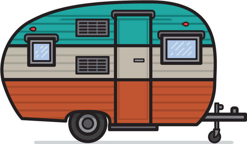 Retro Camper Clipart - Camper Clip Art - Png Download (800x502), Png Download