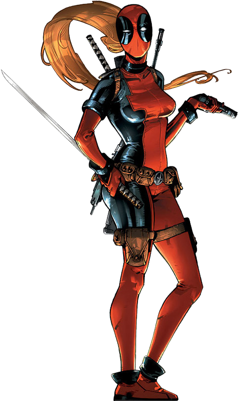 Knowing Flame Comics Loves The Comics Medium On The - Lady Deadpool Comic Png Clipart (567x850), Png Download