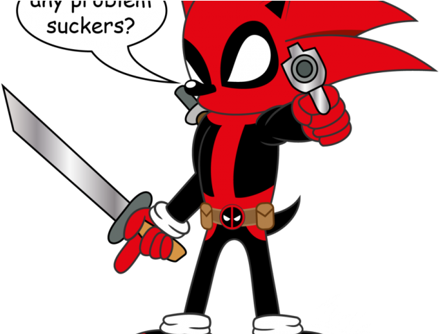 Deadpool Clipart Comic Book Character - Deadpool Sonic - Png Download (640x480), Png Download