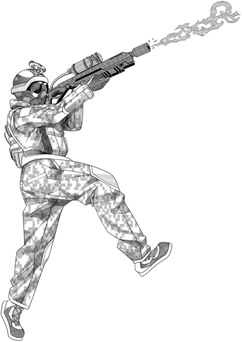 Phation Rudragon Inktober Inktober2018 Scorched - Soldier Clipart (500x705), Png Download