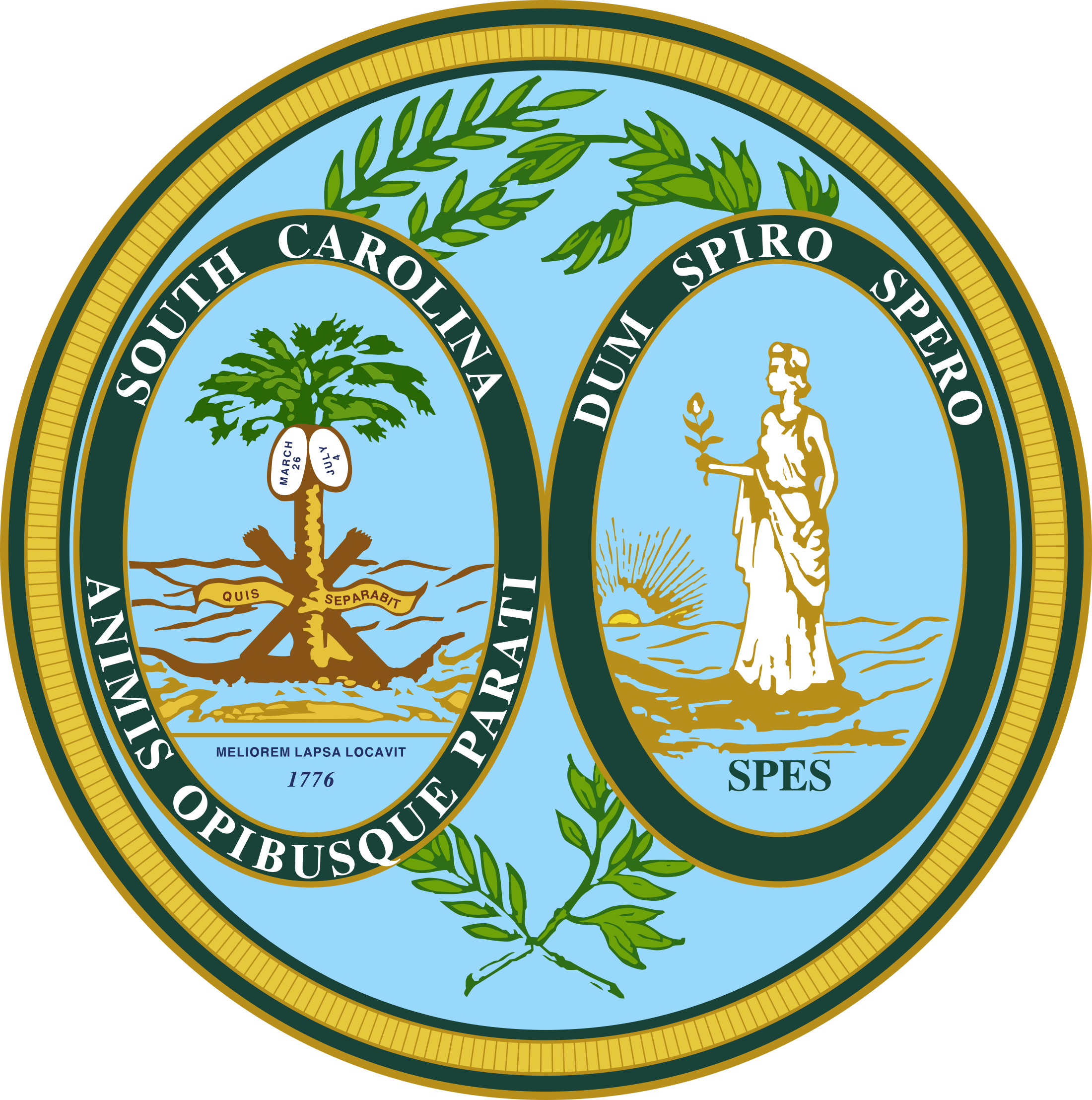 South Carolina State Seal Png - South Carolina State Symbol Clipart (2200x2215), Png Download