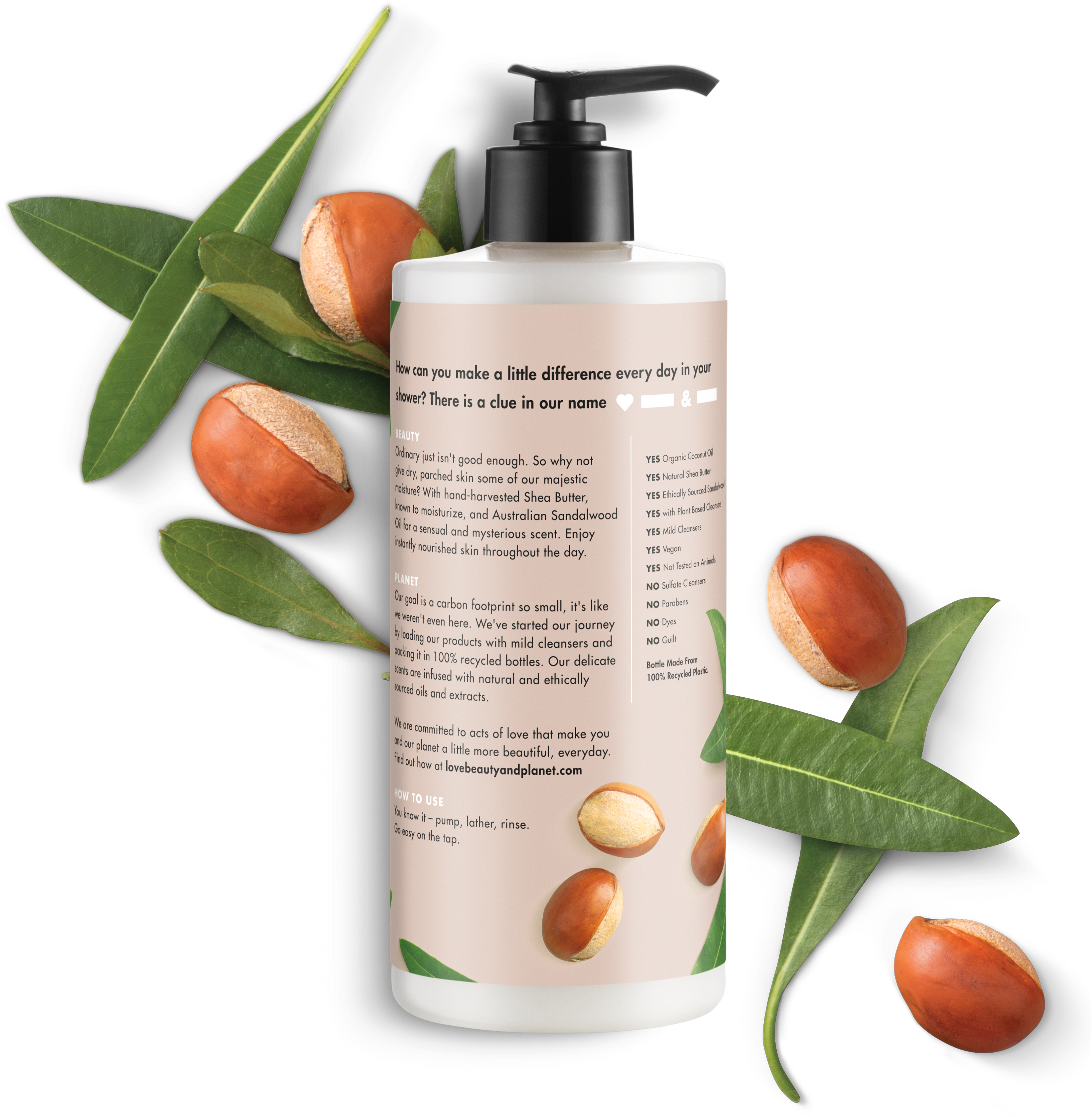 Love Beauty And Planet Shea Butter & Sandalwood Body Clipart (5000x5000), Png Download