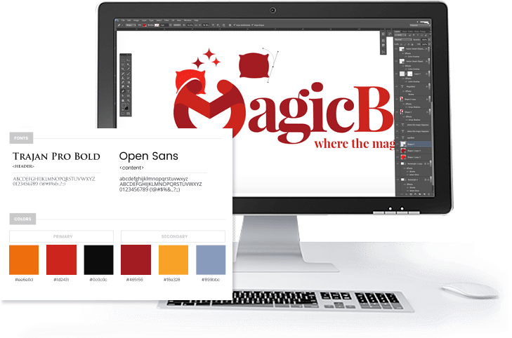 Magic Bed Logo Design - Output Device Clipart (728x499), Png Download