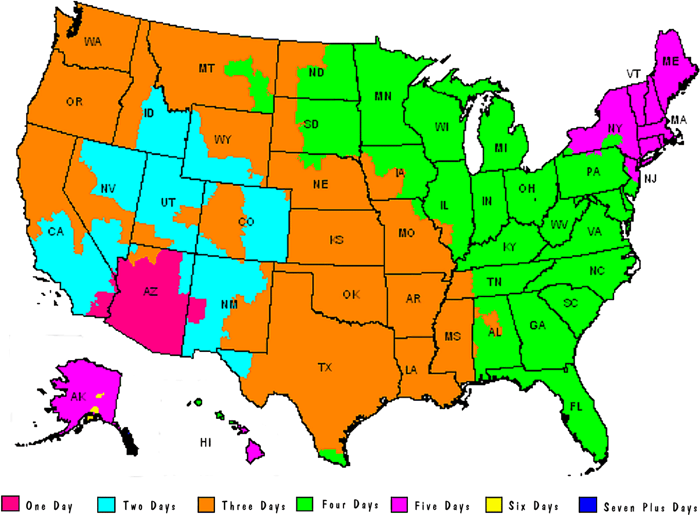 Fedex-map - Usa Private Land Map Clipart (1440x1082), Png Download