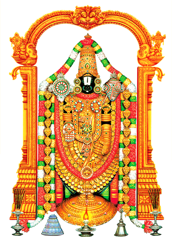 Lord Tirupati Venkateswara And Lord Vishnu Transparent - Lord Venkateswara Swamy Clipart (580x801), Png Download