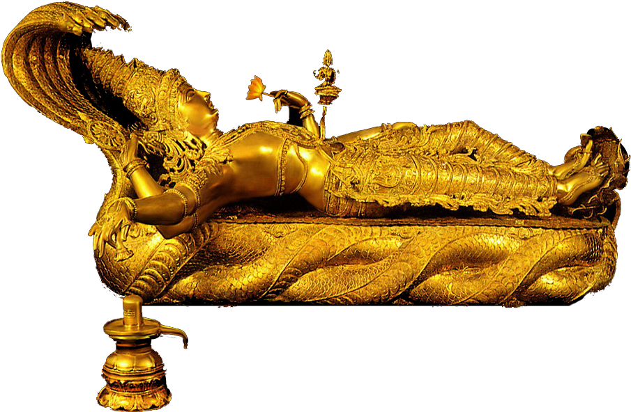 Lord Vishnu As Padmanabha In Thiruvanathapuram, Kerala - Sree Padmanabhaswamy Temple Kerala Clipart (916x606), Png Download